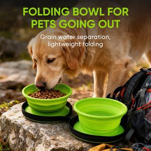 Pet <b>Bowl</b> Eco-Friendly Silicone Travel <b>Bowl</b> Travel Collapsible Silicone Dog Water <b>Bowl</b> 2-Piece Portable Set Zipper Travel <b>Bag</b> - Product Image 4