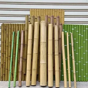 Pólo de bambu artificial para decoração de teto de cerca, material de nylon forte e durável e ecológico