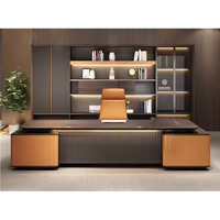 Sécurité de haute qualité en forme de L Boss Table Desk Executive Luxury Unique President CEO Manager Office Table and Chairs Furniture
