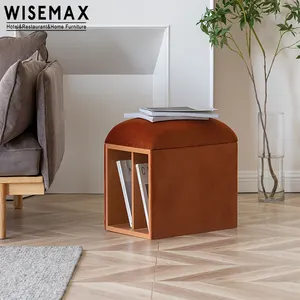 WISEMAX mobilya oturma odası kombinasyonu sandalye osmanlı küçük ayakkabı saklama kutusu ayakkabı osmanlı kadife kumaş sandalye tabure osmanlı