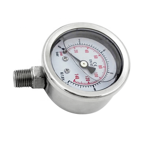 مقياس ضغط مخصص ، مقياس ضغط الجلسرين ، مقياس 50 ، من الفولاذ المقاوم للصدأ 0-10 بار ، زيت الماء والهواء - Product Image 2