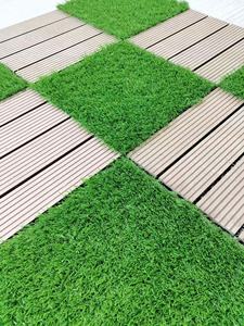 Dalles de gazon <span class=keywords><strong>artificiel</strong></span> emboîtables 30x30cm, auto-drainantes, pour terrasse, <span class=keywords><strong>pelouse</strong></span> synthétique modulaire DIY pour balcon, patio, décoration - Product Image 4