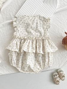 Vendeur chaud impression été enfant en bas âge enfants nouveau-nés mode couleur sans manches body combinaisons tricoté coton mignon bébé vêtements - Product Image 4