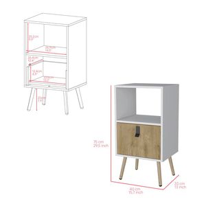 Magness nightstand ในห้องนอนโทนสีขาว/แมคคาเดเมีย - Product Image 3