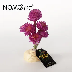 NOMOY PET Artificial Plant Fake Purple Succulent Decoration For Reptile Terrarium With Resin Root Safe For Use NFF-31