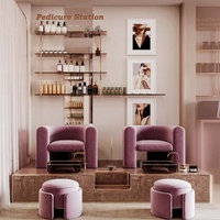 Design et décoration d'intérieur de salon de beauté, mobilier de salon haut de gamme sur mesure et espace de réception de salon