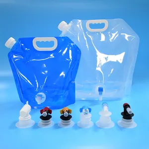 Оптовая продажа 5l 10l bpa бесплатно складной пластиковый мешок для воды с клапаном