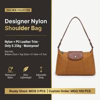 Sac à main fourre-tout classique en nylon et PU vegan souple, avec poignée bandoulière, nouvelle collection 2026, design tendance et luxueux pour femme