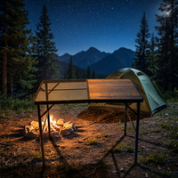 Petite table pliante en fer pour hôpital et hôtel, idéale pour la plage, la randonnée, le camping, les repas en plein air, les pique-niques, les barbecues en camping-car et l'utilisation en cour.