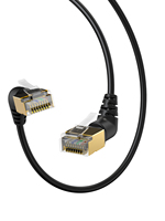 Câble Ethernet CAT8 Angle Droit à Rotation 360° avec Connecteur Blindé RJ45, Câble Réseau LAN