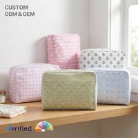 Tas Makeup PVC Besar Anti Air Desain Portabel Kapasitas Besar untuk Kuas Palet Kantong Terorganisir Penggunaan Sehari-hari
