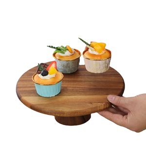 Eco-Friendly Acacia Wooden Non-Toxic <b>Cake</b> Stand Handmade Pedestal Cupcake <b>Server</b> Dessert Display Serving Plate Tray - Product Image 2