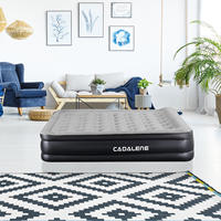 Matelas Gonflable Domestique avec Surface Floquée Rehaussée, Pompe Électrique Incluse, Lit d'Appoint Temporaire pour le Camping