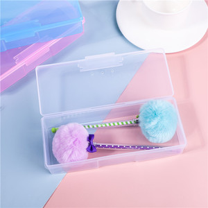 Plastic Nail Tool Box With Lid Rectangle Shape 19.3x7.8x3.9cm Eco Friendly Office Organizer Storage Container Blue - Product Image 1
