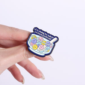 Épingles en émail sur le thème de la neurodiversité, émotions mixtes, chat mignon, TDAH, santé mentale, broche, badge de revers, vente en gros - Product Image 4