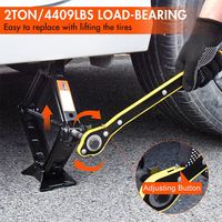 Cric ciseaux portable en acier allié de 2 tonnes (4409 lb) avec clé à écrous (17/19 mm et 21/23 mm) pour voitures/camions, hauteur de levage maximale de 400 mm