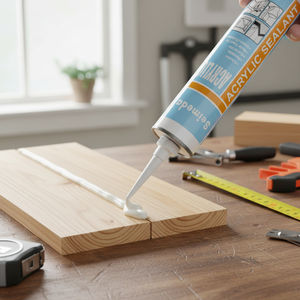 Seimeda Mastic Acrylique <span class=keywords><strong>Blanc</strong></span> Hydrosoluble pour Réparation de Fissures Murales, Décoration Intérieure et Projets d'Étanchéité de Plinthes - Product Image 1