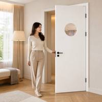 Portes coupe-feu en bois et acier inoxydable avec impression par transfert à grain de bois, style postmoderne chinois, vente directe usine