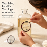Rouleau d'étiquettes autocollantes transparentes personnalisées avec logo, étanches, en papier thermique, pour emballage de fruits et maïs, avec ligne de perforation