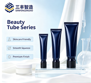 Black Oval Plastic Cosmetic Tube with Screw Cap for <b>Sunscreen</b> BB Cream - Product Image 2