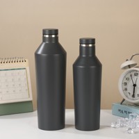 Gobelet à vin en acier inoxydable de 17 oz, isolé sous vide, maintien de la température de 6 à 12 heures, affichage de la température, couvercle anti-fuite, sans pied
