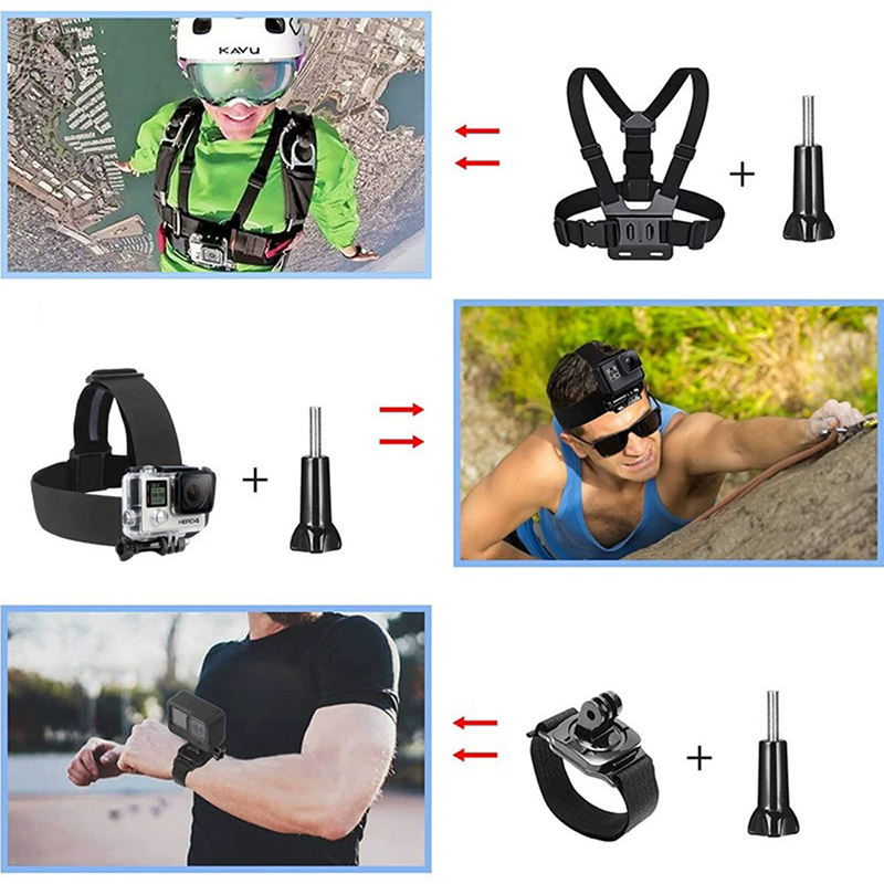 40 in 1 Self Stick Bike Mount Chest Strap Adapter Sports Action Camera Accessory Kit for GoPro 13 12 11 10 9 DJI Insta360 X5