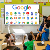 Pizarra Interactiva Inteligente 4K de 65-75 Pulgadas con Lápiz y Control Remoto Gratuitos, Panel Plano Inteligente para Escuela