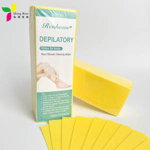 Tira de <span class=keywords><strong>cera</strong></span> de tela no tejida Spunlace de salón de belleza amarillo, papel de depilación corporal y facial <span class=keywords><strong>para</strong></span> hombres y mujeres - Product Image 3