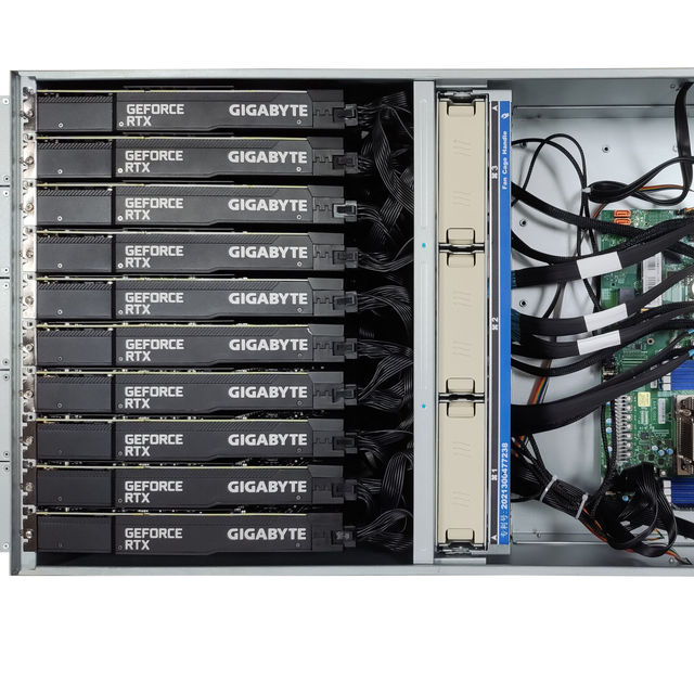 Wholesale Price  AI Deep Learning AMD EPYC 7542 7002/7003 Chipset NVMe Pcie 4.0 10GPU Card Customize 4U Rack GPU Server