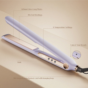 Lisseur de cheveux 120 mm, température réglable, ions négatifs, fer à coiffer rapide pour cheveux secs - Product Image 2