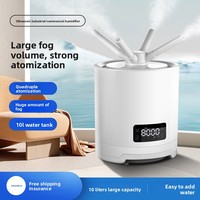 Humidificateur Industriel à Ultrasons Haute Performance 10L 180W avec Fonction de Minuterie, Faible Bruit 70dB, en Plastique, pour Réhydratation du Tabac