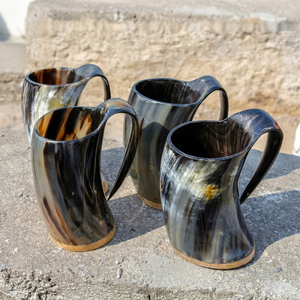 Poignée de Chope à Bière en Corne Naturelle Qualité Supérieure Faite à la Main Polie Écologique Légère Compatible Lave-Vaisselle Moderne Mariage Luxe - Product Image 1