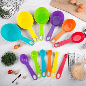 Colorful Plastic <b>Measuring</b> Spoons Set 12 Piece With Graduations For Baking Coffee Milk Powder Kitchen <b>Tools</b> Food Grade PP - Product Image 2
