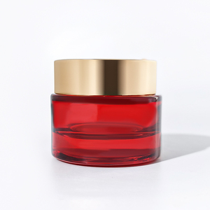 Envase cosmético personalizado 15g 30g 50g tapa de oro de cristal rojo cuidado de la piel tarro de crema facial con tapas - Product Image 2