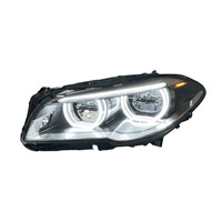 Feux avant bicolores SJC pour BMW Série 5 F10 F18 520i 525i 2011-2017, style yeux d'ange LED jaune et blanc