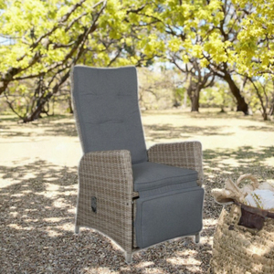 Joyeleisure Modern Aluminum Rattan Wicker Farmhouse Outdoor Dining <b>Recliner</b> <b>Chair</b> Portable -Living Room Bedroom Park Villa Use - Product Image 3