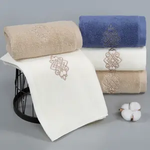 Wholesale Embroidery Luxury Towels and Bath Towel Set 100% Cotton for Home and Hotel Large Size Custom Color