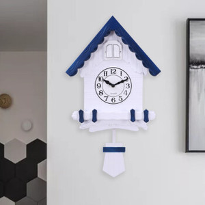 Childrens Room Decorative Cartoon Cuckoo <b>Clock</b> Blue White Irregular Shape <b>Wall</b> <b>Clock</b> For Kids <b>Bedroom</b> Home Decoration - Product Image 1