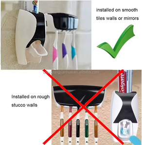 Bathroom Automatic Wall Mount 5 Slot Toothbrush Squeezer Storage Rack Holder <b>Toothpaste</b> <b>Dispenser</b> Toothbrush - Product Image 5