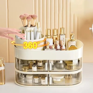 Usine directe empilable 360 rotatif cosmétique boîte de rangement porte-brosse salle de bain vanité <span class=keywords><strong>commode</strong></span> rouge à lèvres maquillage organisateur - Product Image 6