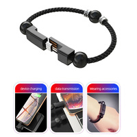 Bracelet USB portable tendance pour couple, 2 en 1, charge rapide et transfert de données, câble USB