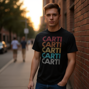 T-shirt rétro vintage Carti noir pour homme, vêtements décontractés - Product Image 3