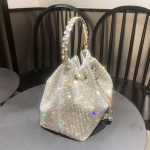 2025 kustom MOQ rendah tas ember kristal malam tas tangan untuk wanita tas pesta pernikahan