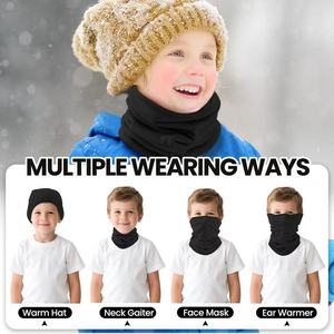 Cache-cou en polaire pour enfants, masque de ski, cache-cou pour garçons et filles, écharpe coupe-vent double couche pour le ski - Product Image 2