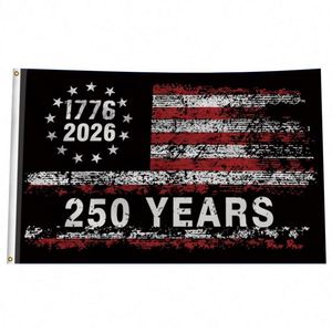Drapeau Américain Écologique en Polyester 250 Ans 3x5 Pieds Double Face Motif Patriotique 1776-2026 Drapeaux Commémoratifs Bannières - Product Image 2
