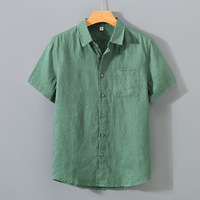 Baumwoll-Leinen-Hemden für Herren mit individuellem Logo, Sommer, lässig, arabischer Stil, Vintage, schnelltrocknend & UV-Schutz, lockere Passform, Großhandel