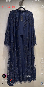 Ensemble deux pièces brodé de sequins 2026 – Nouvelle collection élégante – Abaya de luxe personnalisée à ouverture frontale pour femmes musulmanes – Vente en gros - Product Image 2