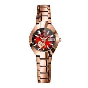 Reloj de Cuarzo de Lujo para Mujer, Esfera con Diamantes en Forma de Corazón, Correa de Acero Inoxidable, Doble Calendario, Manecillas Luminosas, Resistente al Agua - Product Image 4