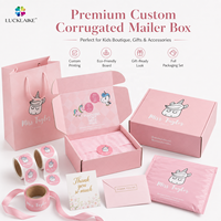 Boîte d'emballage cadeau personnalisée pour enfants, boîte à courrier en carton ondulé rose avec logo pour les accessoires de boutique, les vêtements et les marques de commerce électronique
