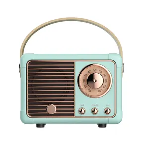 Groothandel Draagbare Oplaadbare Mini Draadloze Mode Speaker Tf Kaart Fm Radio Luid Bluetooth Retro Mini Speaker